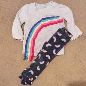 Toughskins Gray and Navy Rainbow Kids Matching Set